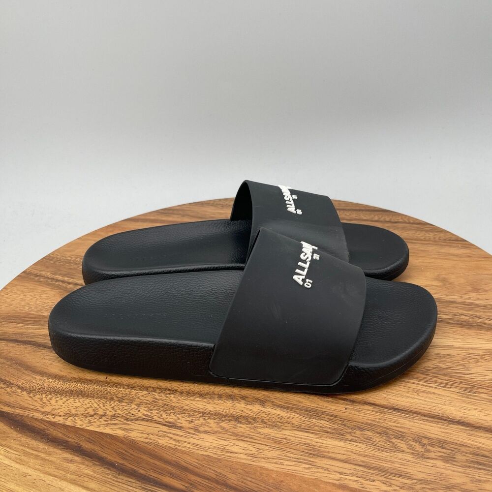 Allsaints Date Slides Mens Size 8 Black Casual Walking Pool Summer Sandals